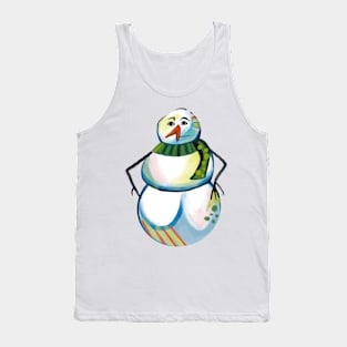 Cubist Style Snowman Tank Top